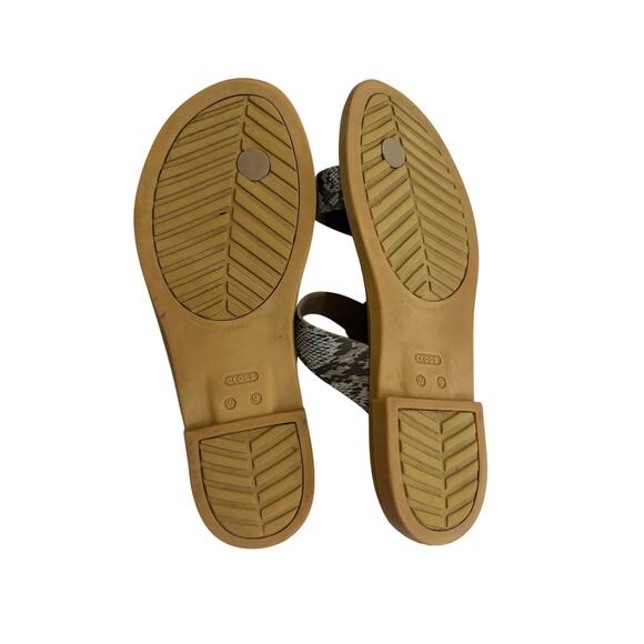 Crocs Iconic Tulum Toe Post Womens Size 9 Sandals Snake Print Open Toe Slides - Picture 12 of 13